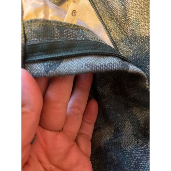 Bernard Zins Paris Vintage Floral Wool Lined Trousers Green Women's Size 2P - Picture 7 of 9